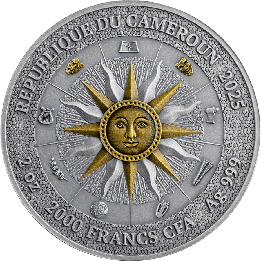 silver coin muses melpomene and talia 2025 2 ounces obverse