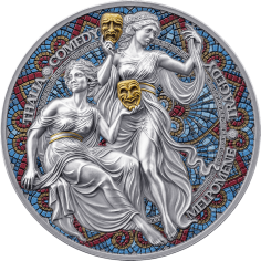 silver coin muses melpomene and talia 2025 2 ounces reverse