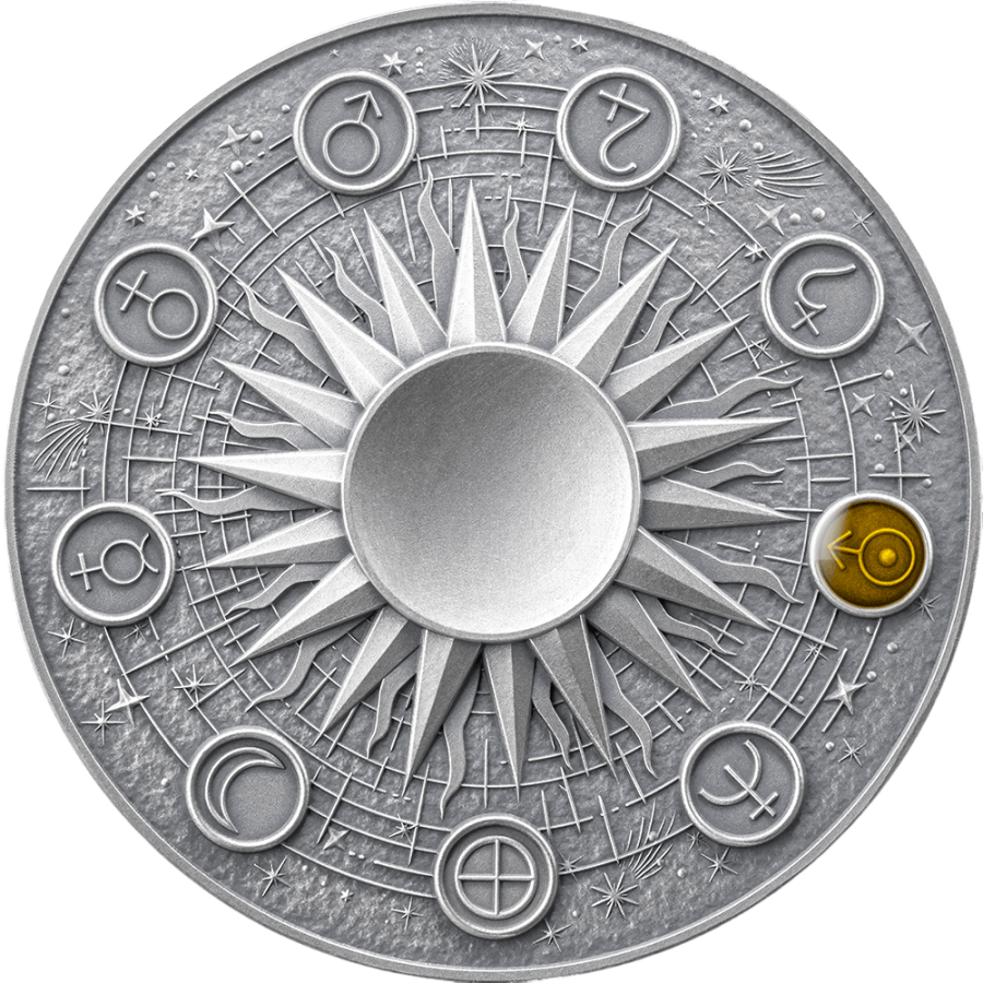 silver coin solar system uranium 2025 2 ounces reverse