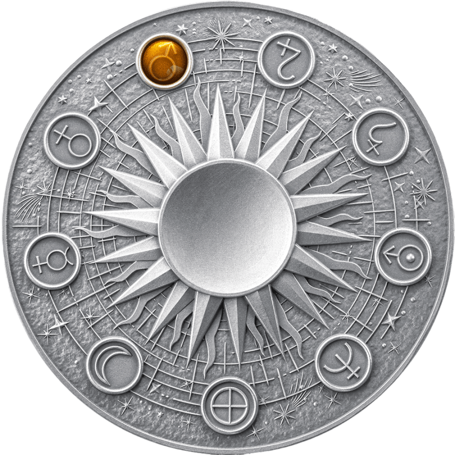 silver coin solar system mars 2024 2 ounces reverse