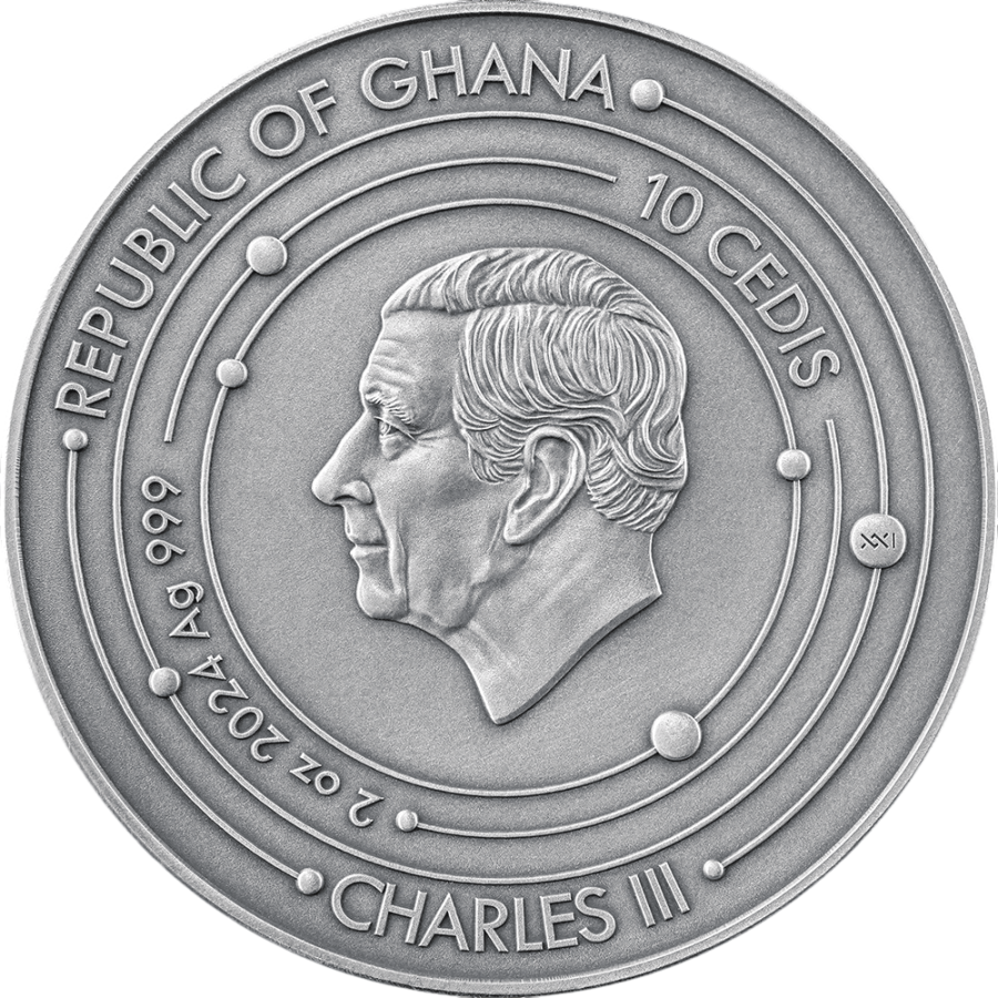 Silver Coin: Solar System - Mercury - 2024 - 2 Ounces - Obverse