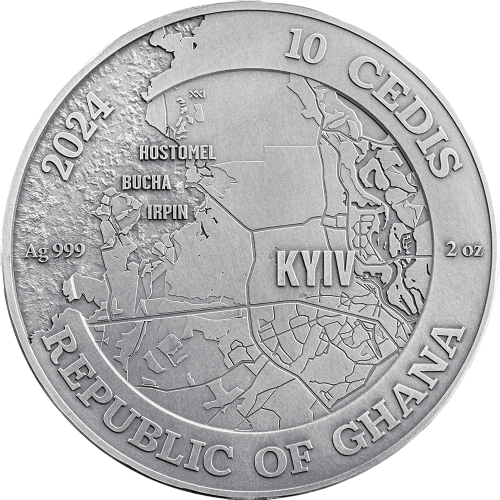 silver coin Ukraine Battle of Kiev 2024 2 ounces obverse
