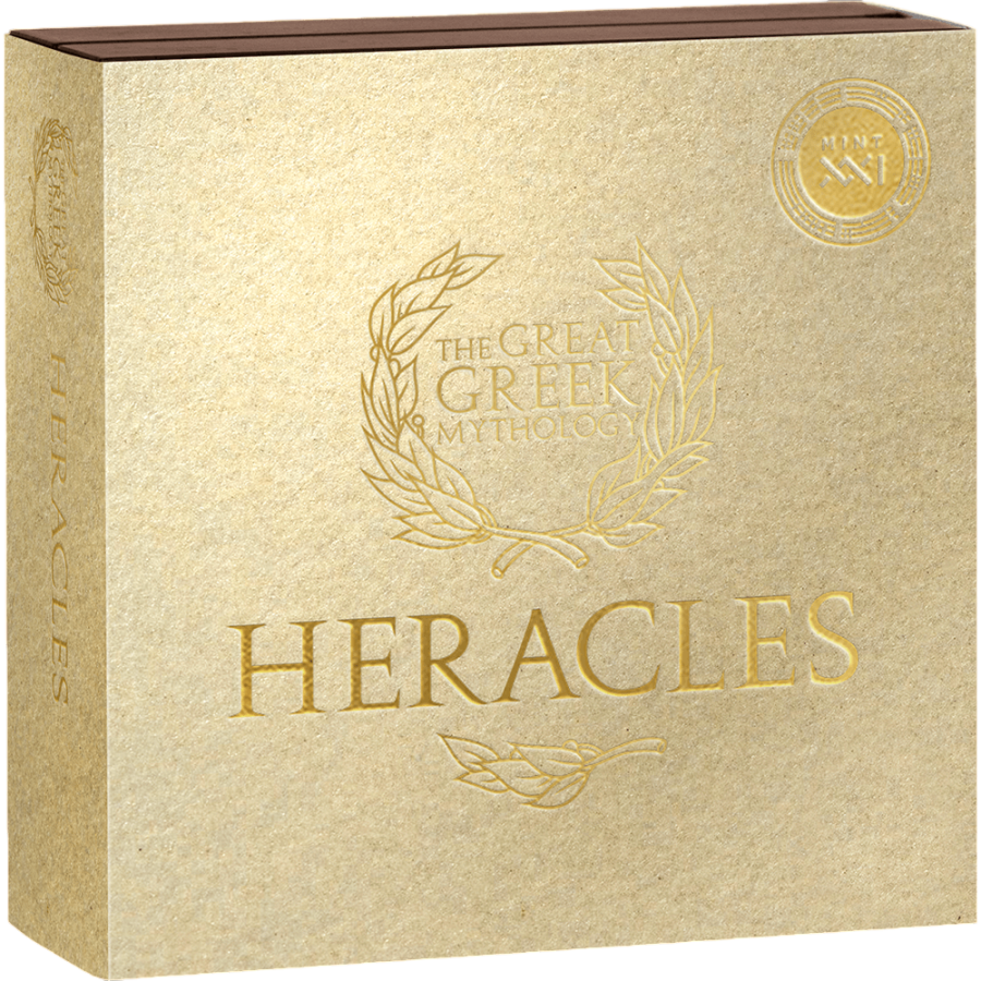 Silver Coin: Greek Mythology - Hercules - 2025 - 2 Ounces - Packaging