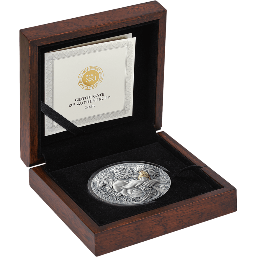 Silver Coin: Greek Mythology – Heracles – 2025 – 2 Ounces – Pack of 2