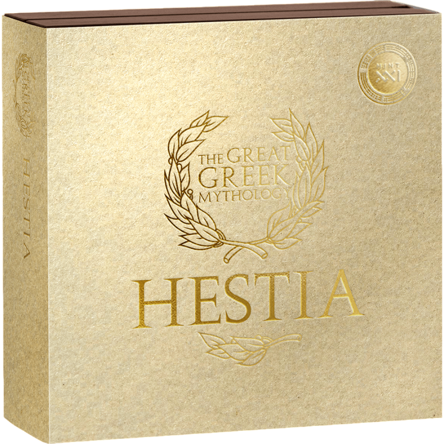 Silver Coin - Greek Mythology - Hestia - 2025 - 3 Ounces - Packaging
