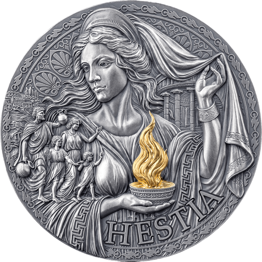 Silver Coin - Greek Mythology - Hestia - 2025 - 3 Ounces - Reverse