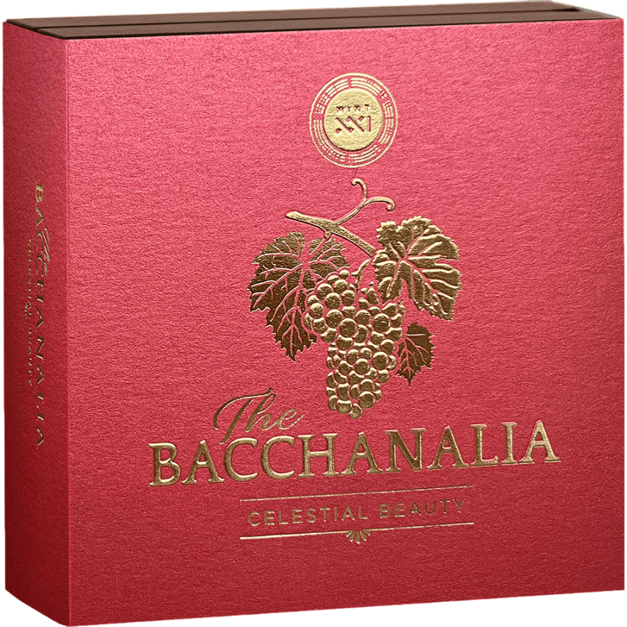 Silver Coin: Heavenly Beauty – Bacchanalia 2025, 5 Ounces, Packaging