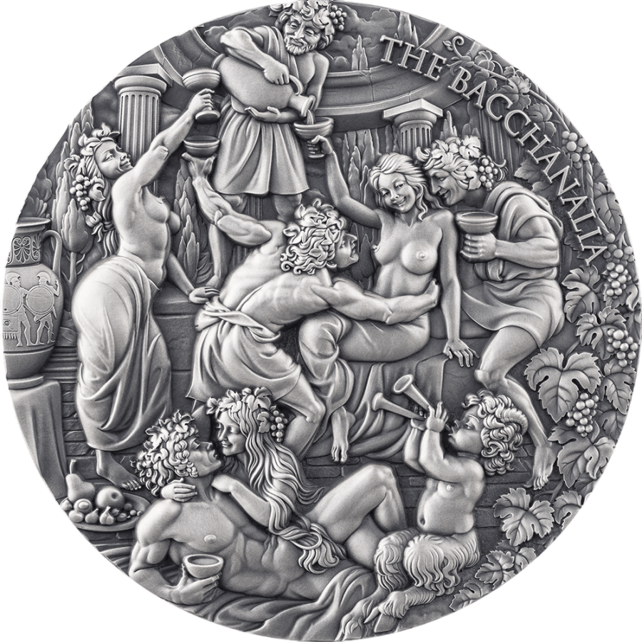 Silver Coin: Heavenly Beauty – Bacchanalia 2025, 5 Ounces, Reverse
