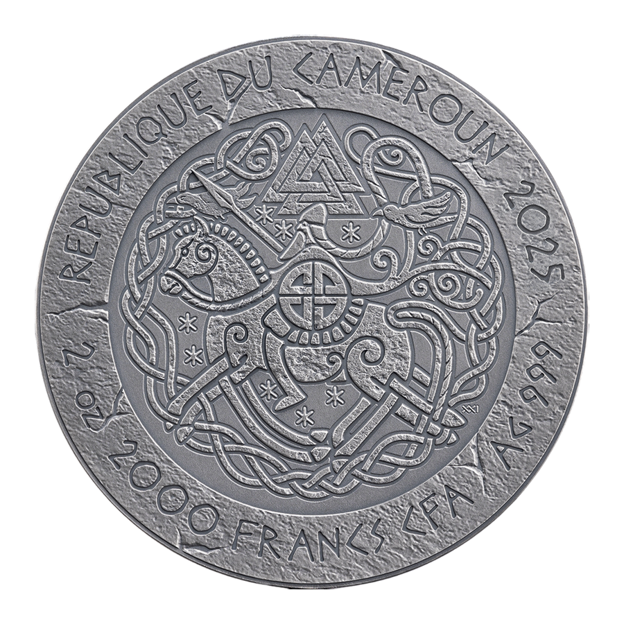 silver coin road to valhalla bjoern zelaznoboki 2025 2 ounces obverse