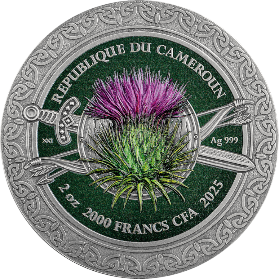 Silver Coin: Femina Bellator – Celtic Warrior Woman – 2025 – 2 Ounces – Obverse