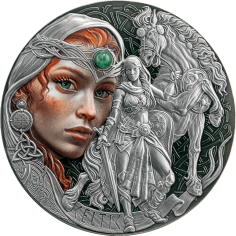 Silver Coin: Femina Bellator – Celtic Warrior Woman – 2025 – 2 Ounces – Reverse