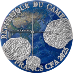 silver coin geography of meteorites natan 2025 50 g reverse 2