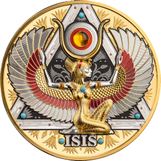 Silver Coin, Gold Size, Isis 2025, 5 Ounces, Reverse