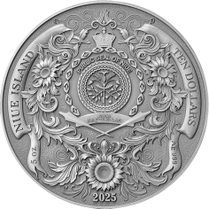 silver coin orant prayer for peace 2025 5 ounces reverse 2