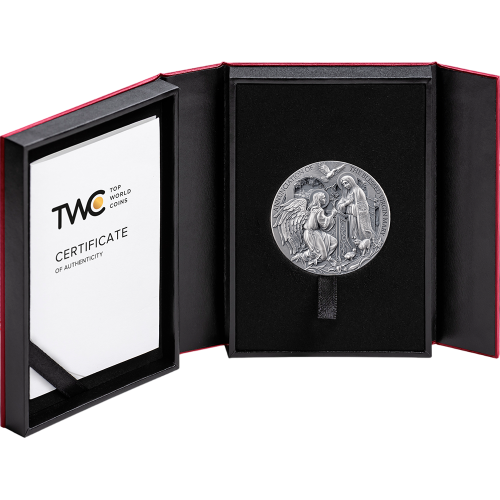 Silver Coin: Biblical Stories – The Annunciation 2025, 2 Ounces, Pack of 2