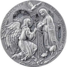 Silver Coin: Biblical Stories – The Annunciation – 2025 – 2 Ounces – Reverse
