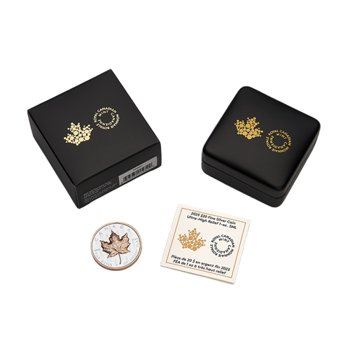 silver-coin-canadian-maple-leaf-1-ounce-2025-ultra-high-relief-packaging