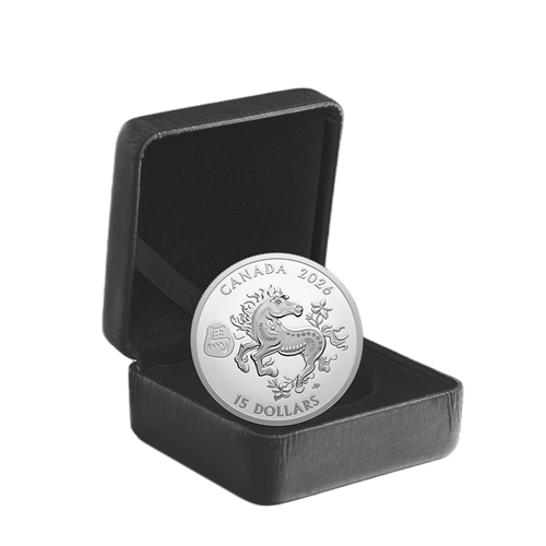 Silver Coin - Canadian Year of the Horse 2026 - 1 Ounce - Proof - Packaging