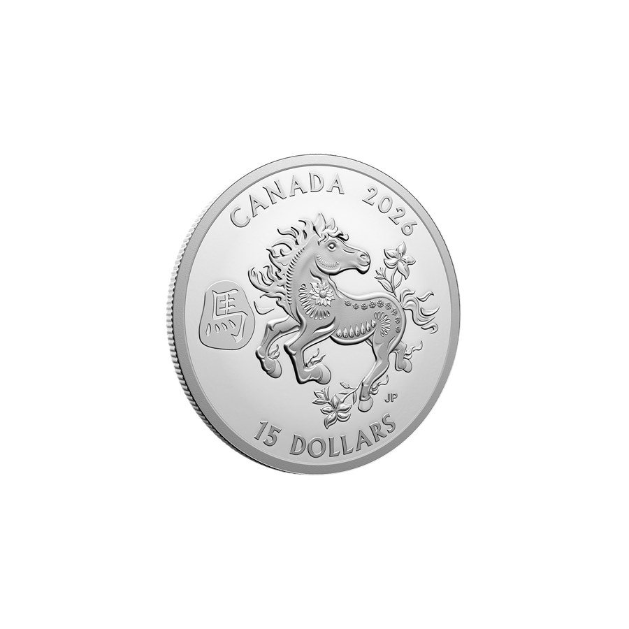 Silver Coin - Canadian Year of the Horse 2026 - 1 Ounce - Proof - Reverse 2