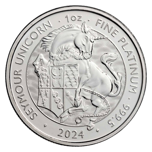 platinum coin beasts of the Tudors unicorn Seymour 1 ounce reverse