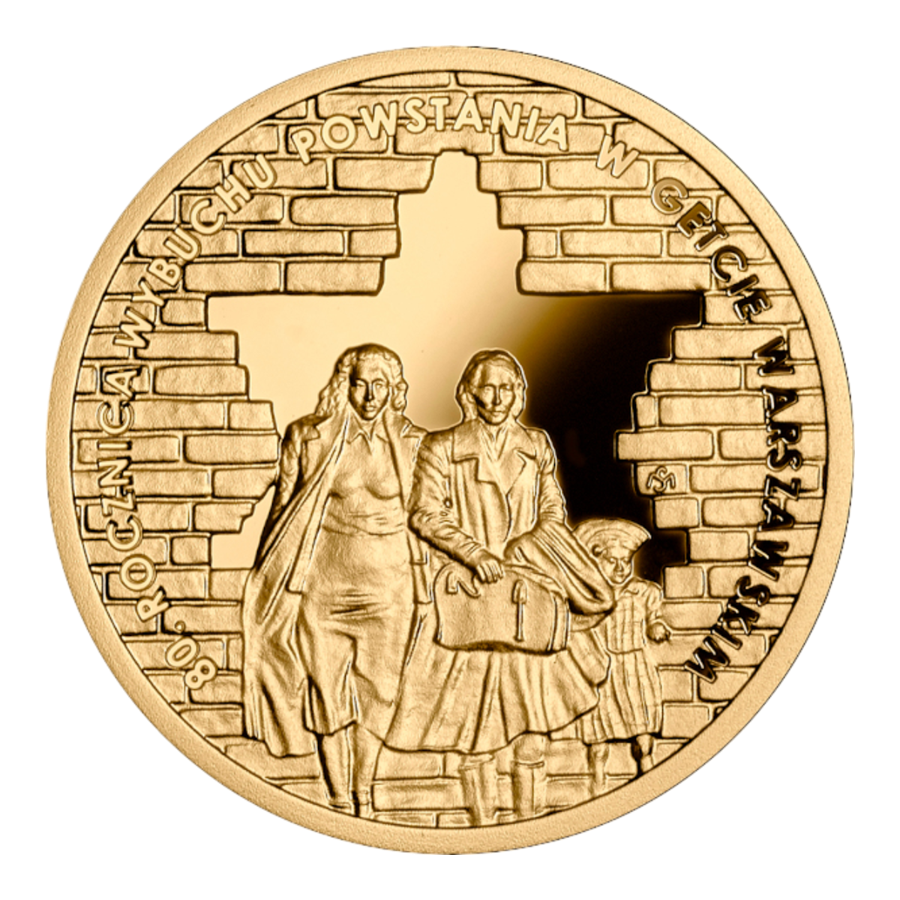 gold coin 200 PLN 80th anniversary of the Warsaw Ghetto Uprising 2023 reverse