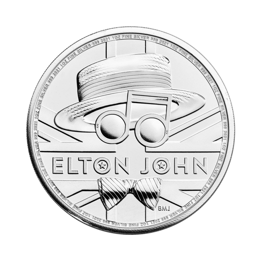 Elton John Legendary Musician 1 oz Silver Coin Reverse