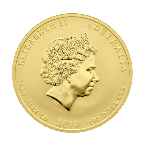 2019 Year of the Pig Gold Coin, 1/2 Ounce, Obverse