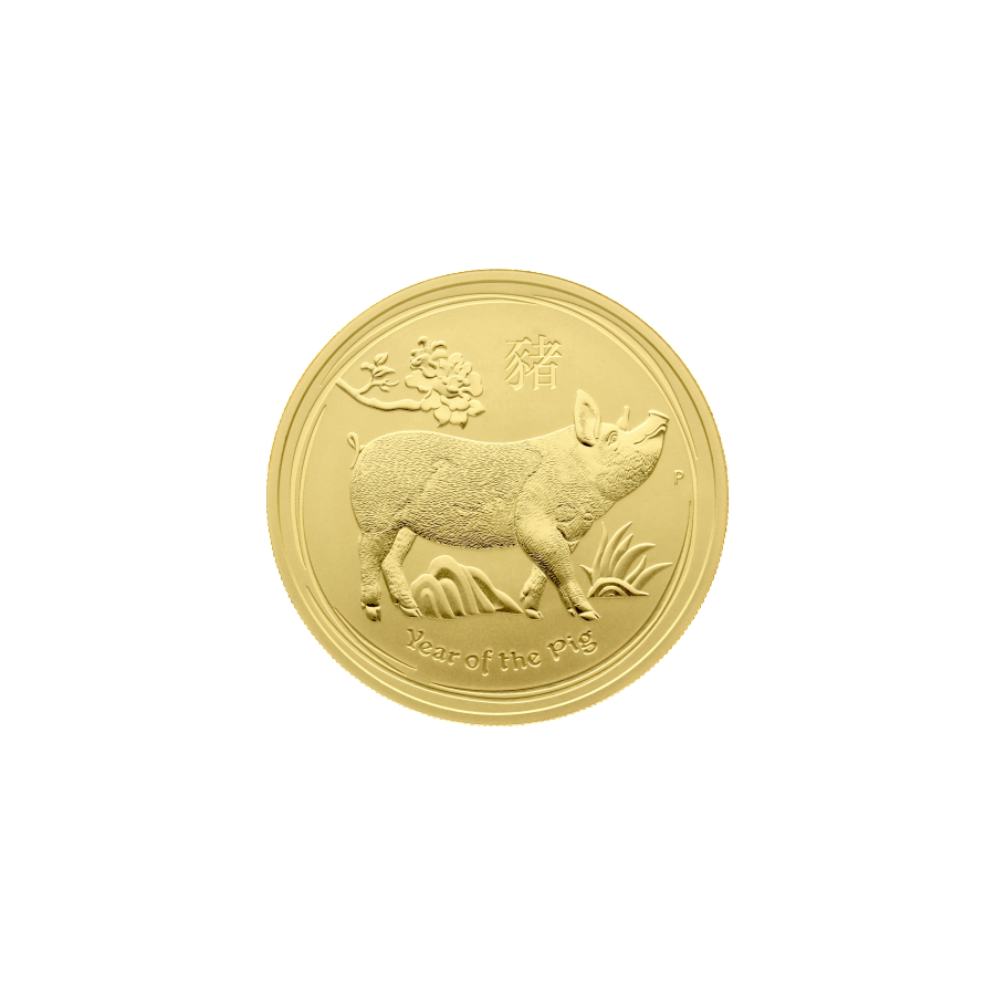 Gold Coin: Year of the Pig 2019, 1/2 Ounce, Reverse Side