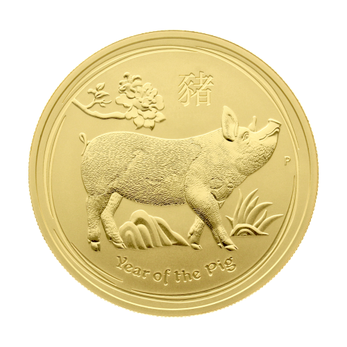 Gold Coin: Year of the Pig 2019, 1/2 Ounce, Reverse Side