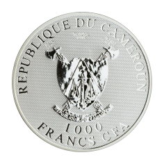 silver coin angel of love 1000 CFA francs reverse 2