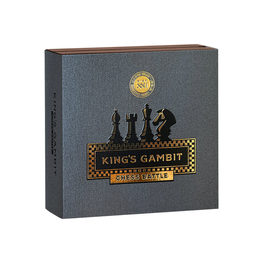 Silver Chess Coin - King's Gambit - 3 Ounces - 2025 - Packaging
