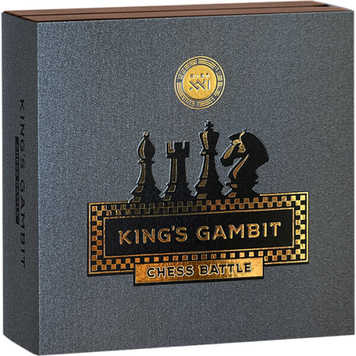 Silver Chess Coin - King's Gambit - 3 Ounces - 2025 - Packaging
