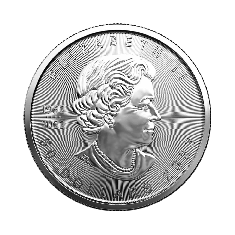 platinum coin Canadian maple leaf 1 oz reverse