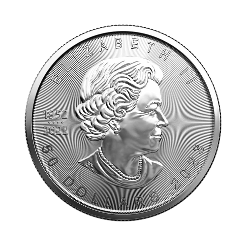 platinum coin Canadian maple leaf 1 oz reverse