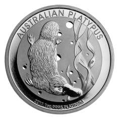 platinum coin Australian platypus 1 ounce platinum reverse