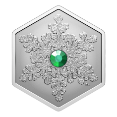 silver coin snowflake with crystal 2025-3