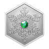 silver coin snowflake with crystal 2025-3