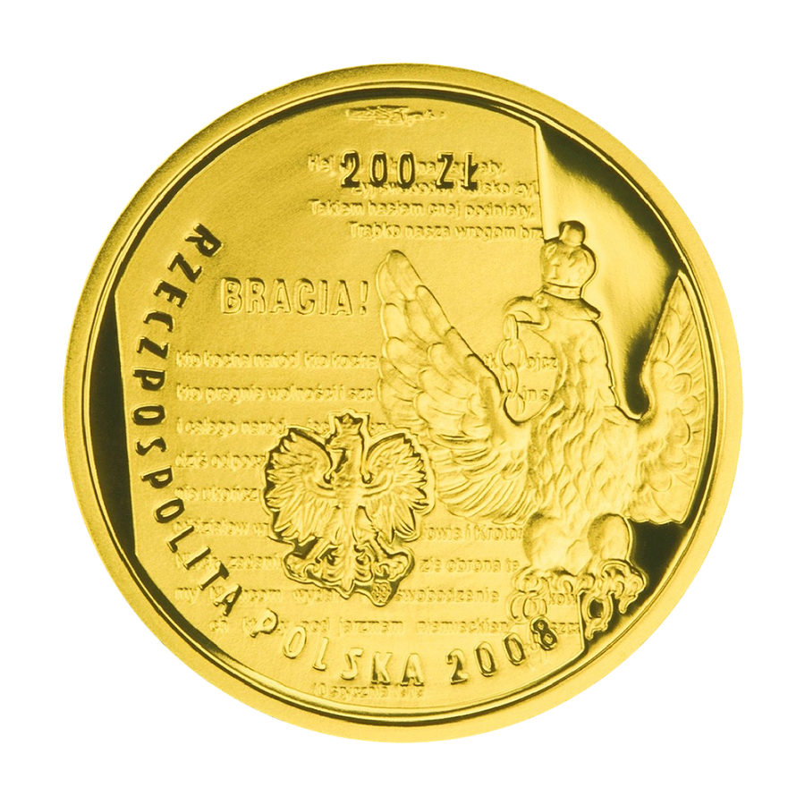 gold coin 200 PLN 90th anniversary of the Greater Poland Uprising 2008 1