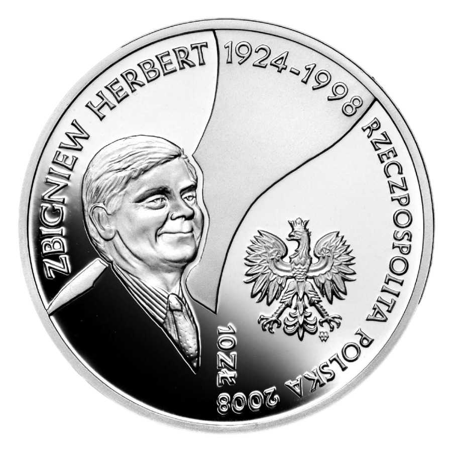 silver coin Zbigniew Herbert 1924–1998–2008
