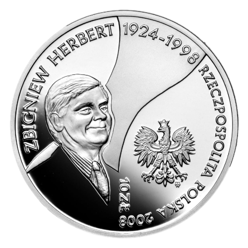 silver coin Zbigniew Herbert 1924–1998–2008