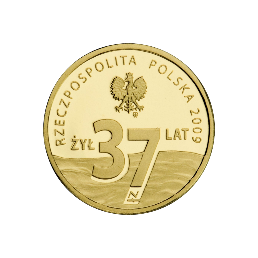 gold coin 37 PLN 25th anniversary of the death of Father Jerzy Popieluszko 2009 1