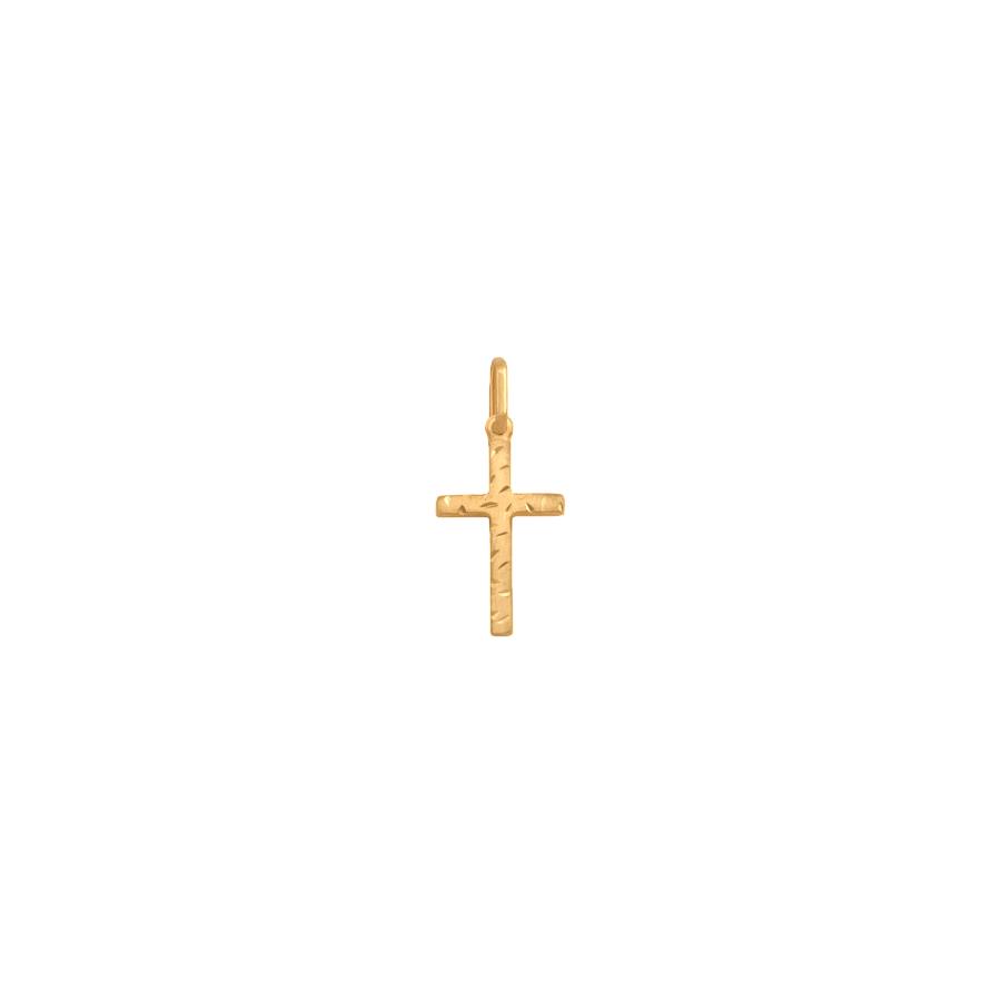 gold cross with incisions