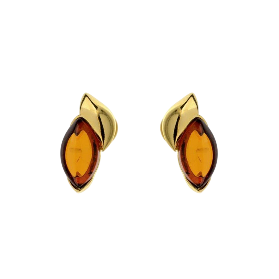 gold-plated-earrings-teardrops-amber