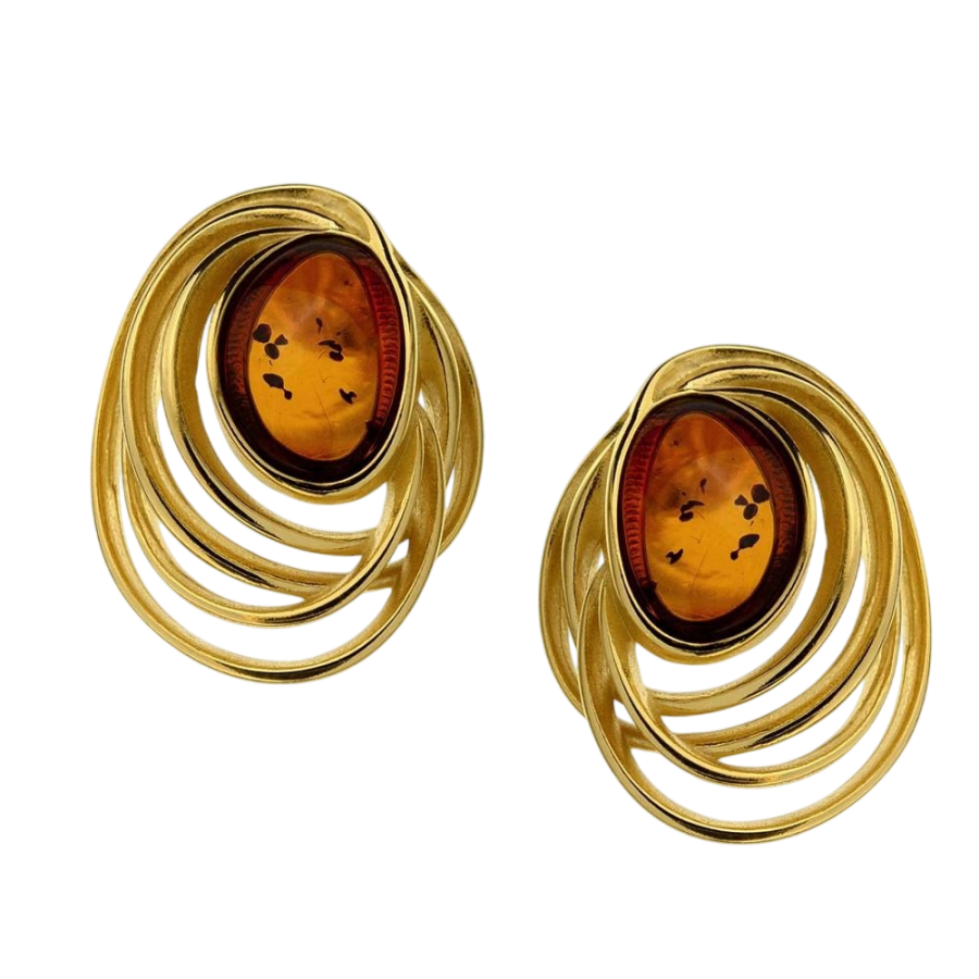 gold-plated-hoop-earrings-amber-cognac