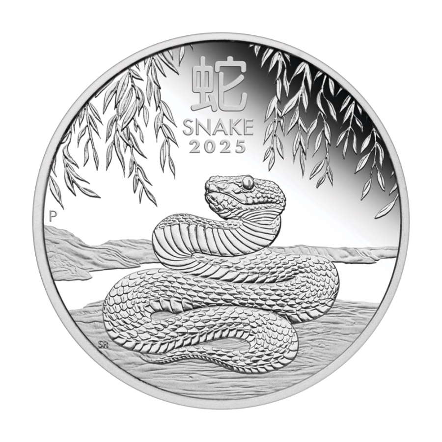 silver coin year snake 1.2 ounces reverse