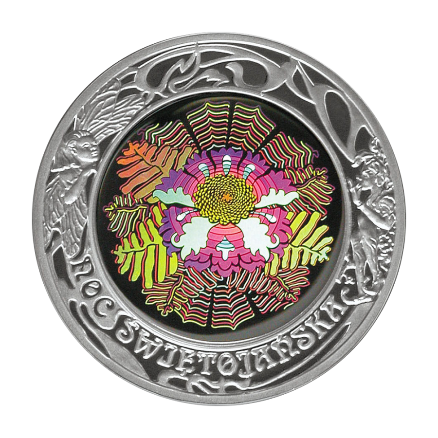 silver coin Polish ritual year Midsummer Night reverse