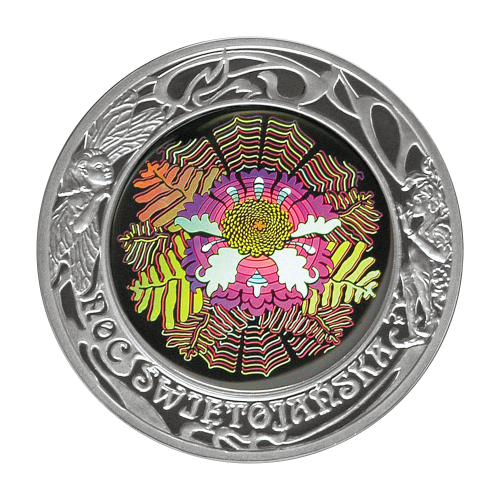 silver coin Polish ritual year Midsummer Night reverse