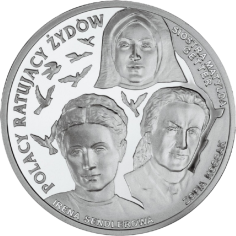 silver coin Poles rescuing Jews Irena Sendler Zofia Kossak Sister Matylda Getter reverse