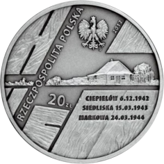silver coin Poles rescuing Jews the Ulma-Kowalski family Barankow reverse 2