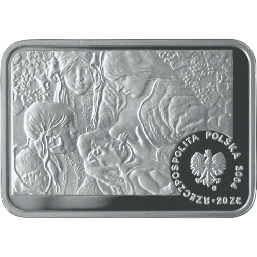 silver coin Polish painters of the 19th and 20th centuries Stanisław Wyspiański 1869–1907 obverse